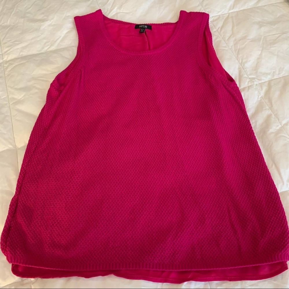 Apt 9 Hot Pink Ladies Open Back Blouse